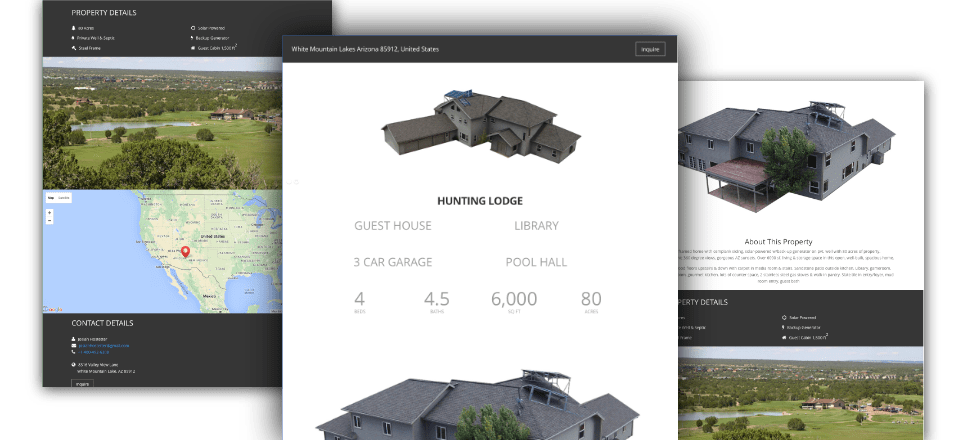 Web Design portfolio image of Mountain Lodge Estate